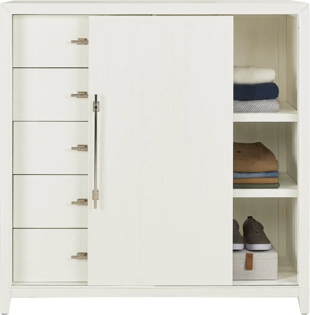 Aruba White 5 Pc Bedroom with Blue King Upholstered Bed - Thumbnail - Image 5