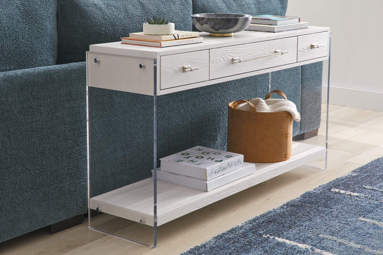 Aruba White Sofa Table - Thumbnail - Image 3