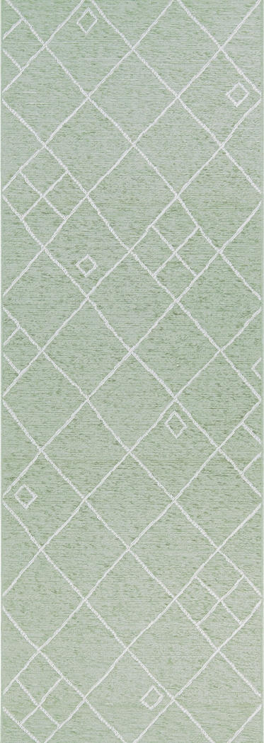 Arvia Green 2'6 x 7'6 Runner Indoor/Outdoor Rug - Thumbnail - Image 1