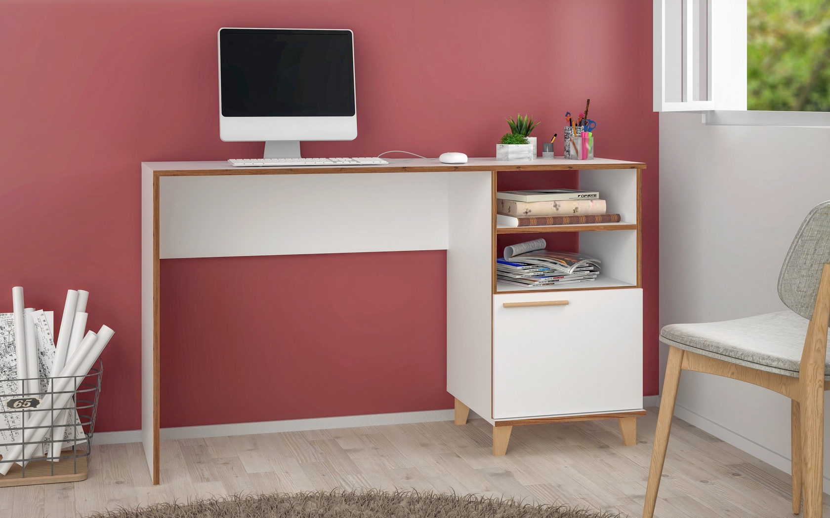 Arvilla White Desk - Thumbnail - Image 2