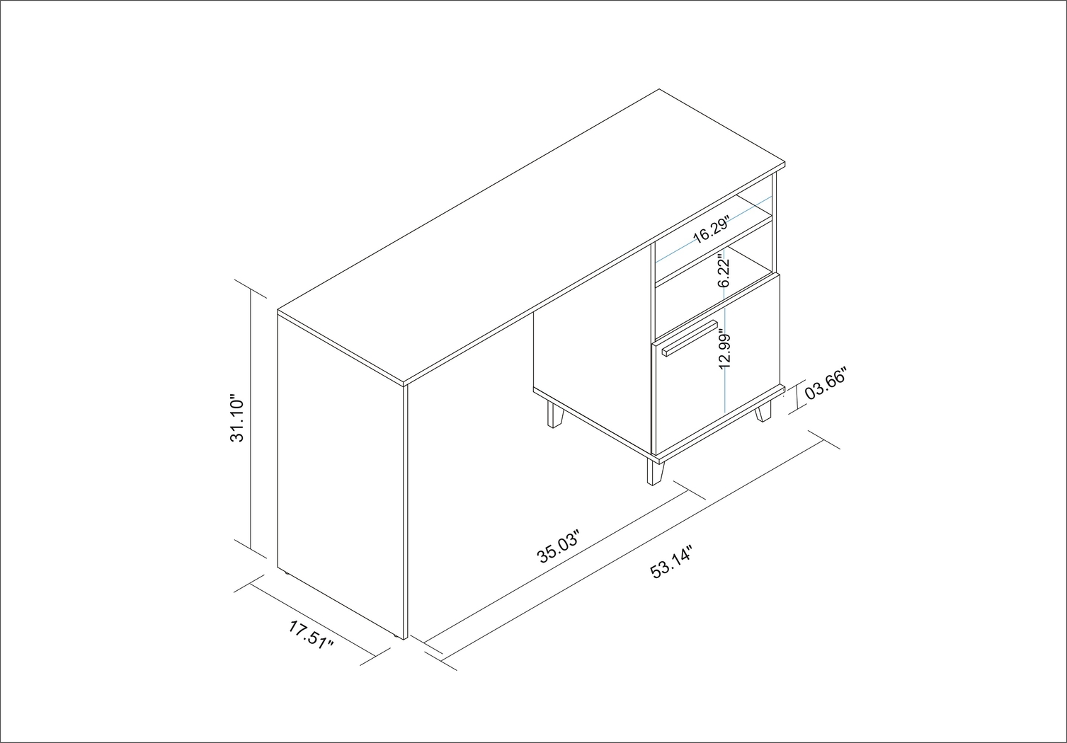 Arvilla White Desk - Thumbnail - Image 4