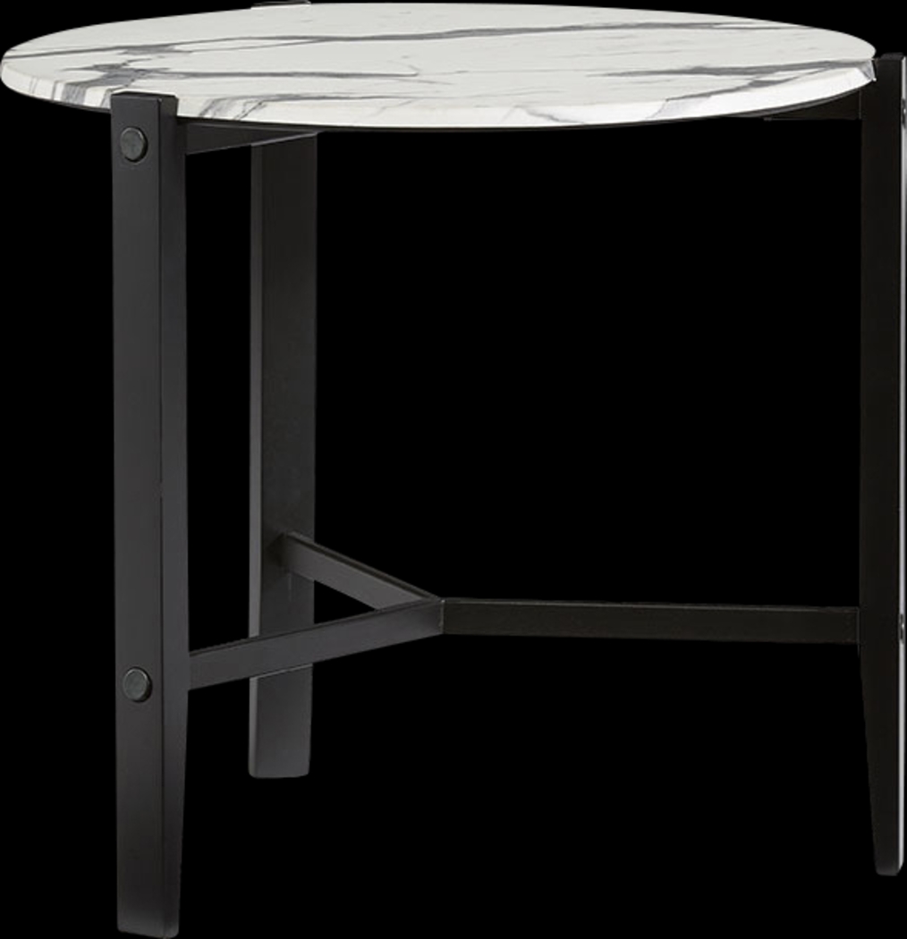 Arvol White End Table - Thumbnail - Image 1