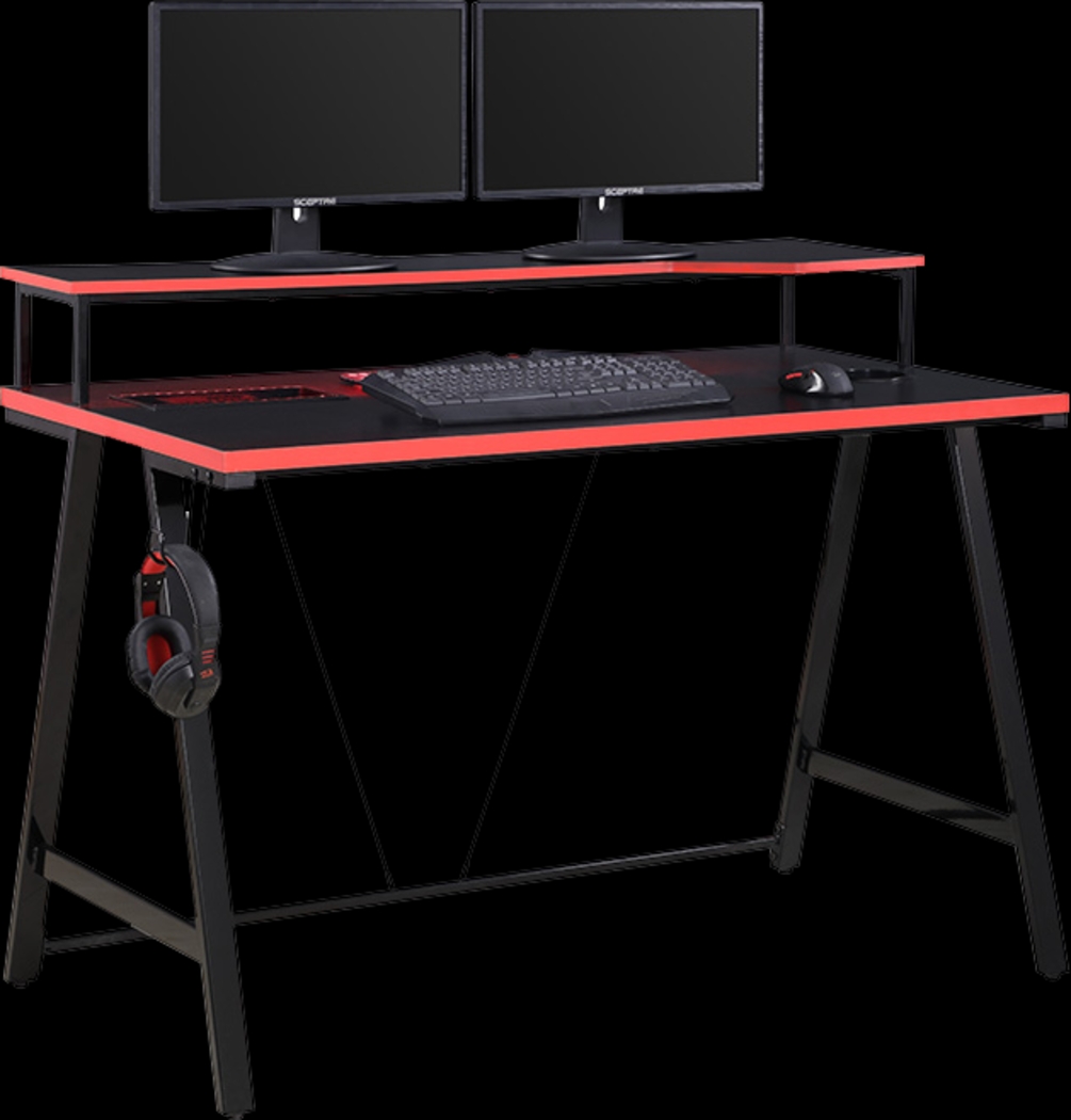 Arya Black/Red 48 In. Gaming Desk - Thumbnail - Image 3