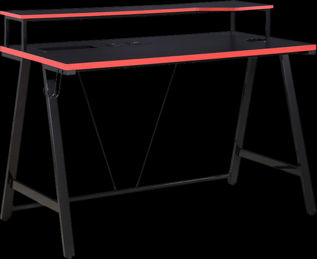Arya Black/Red 48 In. Gaming Desk - Thumbnail - Image 1