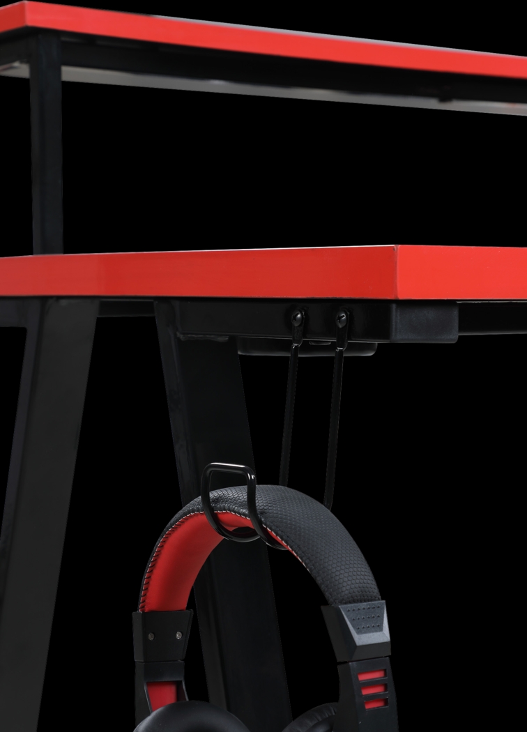 Arya Black/Red L-shaped Gaming Desk - Thumbnail - Image 5