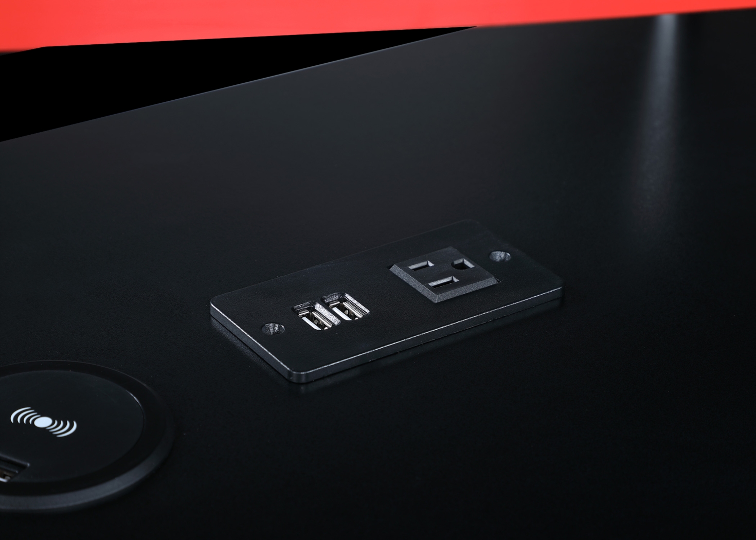 Arya Black/Red L-shaped Gaming Desk - Thumbnail - Image 10