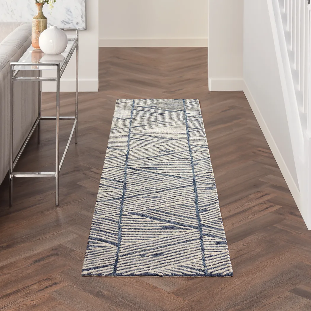 Aryla 2'3 x 7'6 Blue Rug - Thumbnail - Image 2