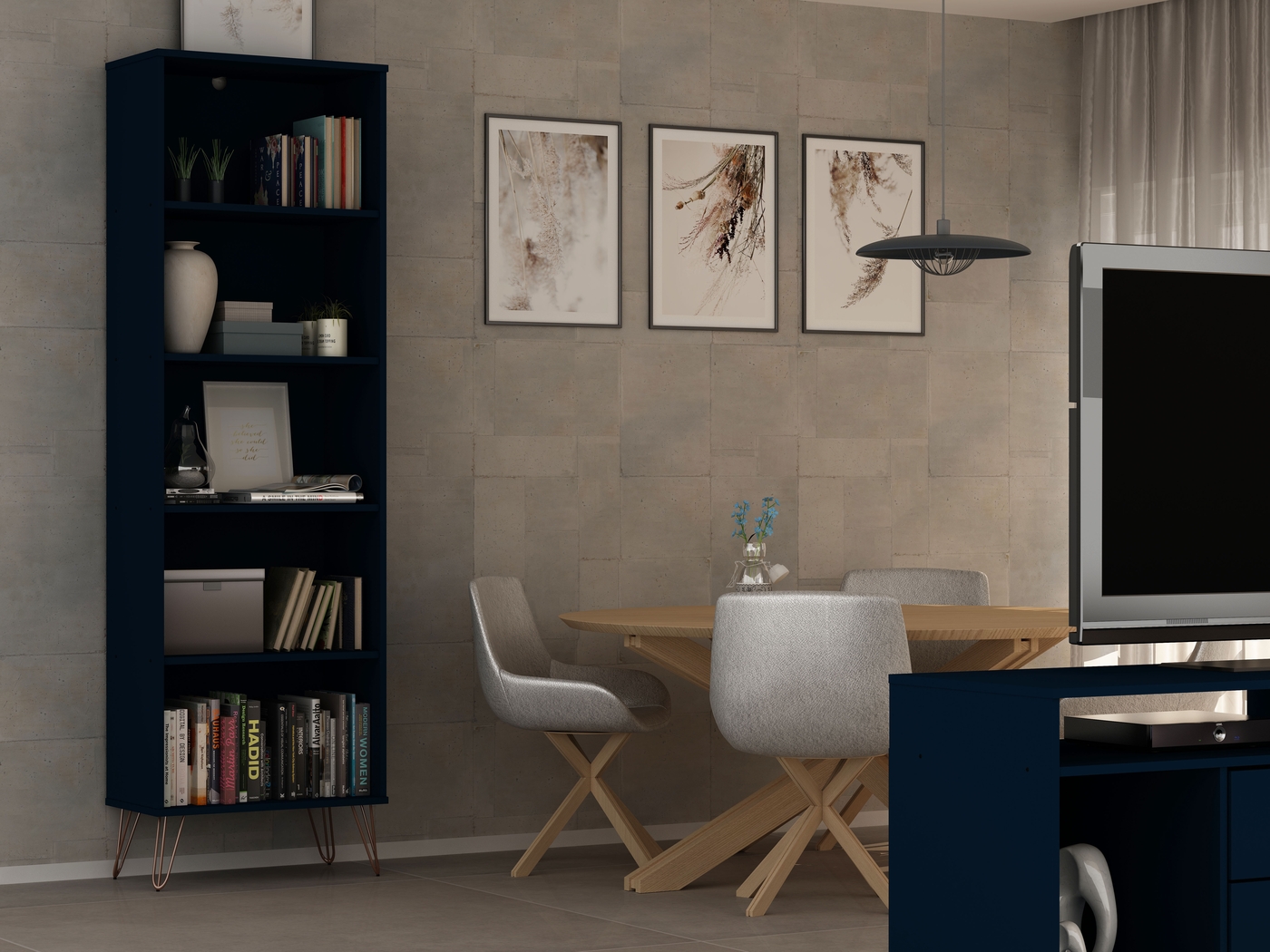 Arzano Blue 3 Pc Bookcase - Thumbnail - Image 6