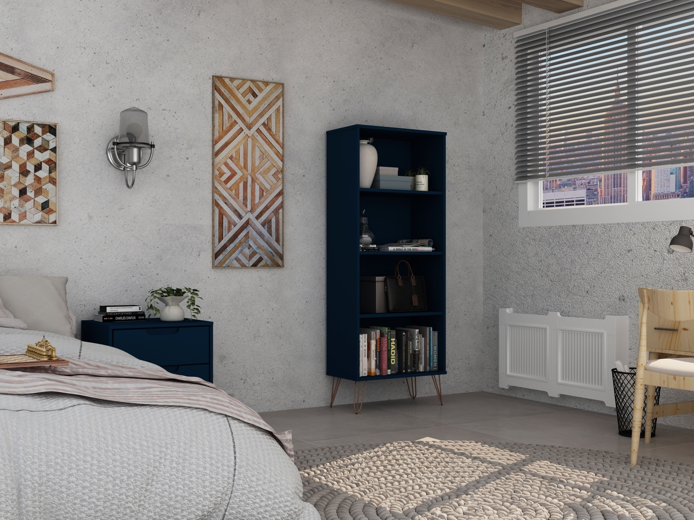 Arzano Blue 3 Pc Bookcase - Thumbnail - Image 9