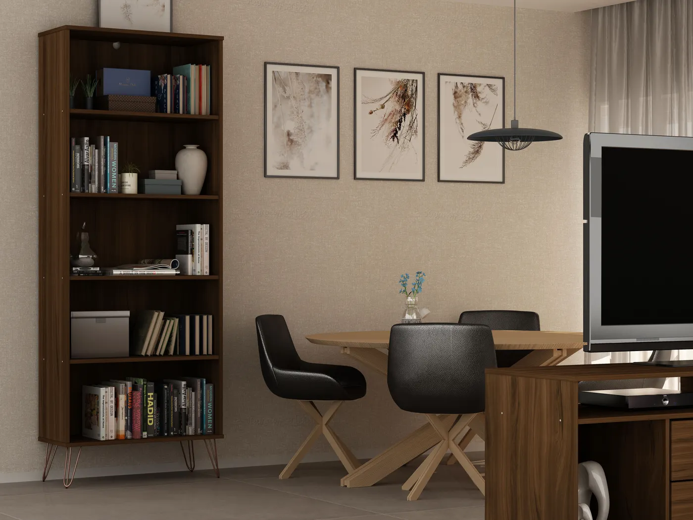 Arzano Brown 3 Pc Bookcase - Thumbnail - Image 4