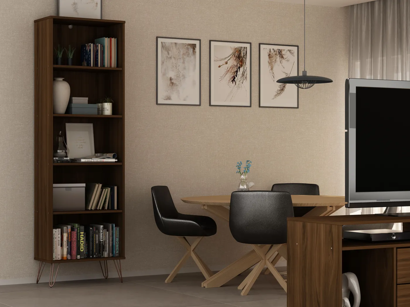 Arzano Brown 3 Pc Bookcase - Thumbnail - Image 5