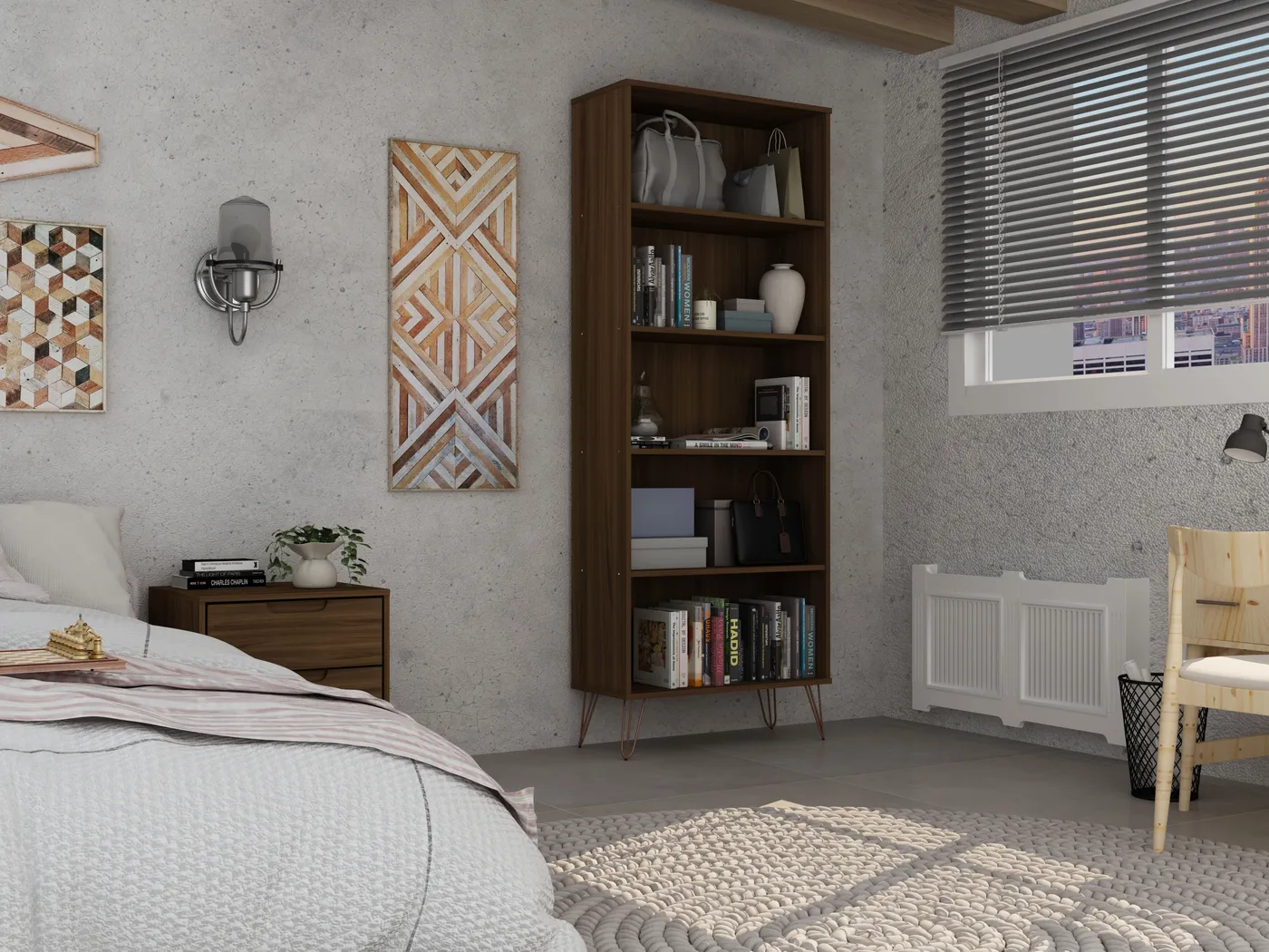 Arzano Brown 3 Pc Bookcase - Thumbnail - Image 7