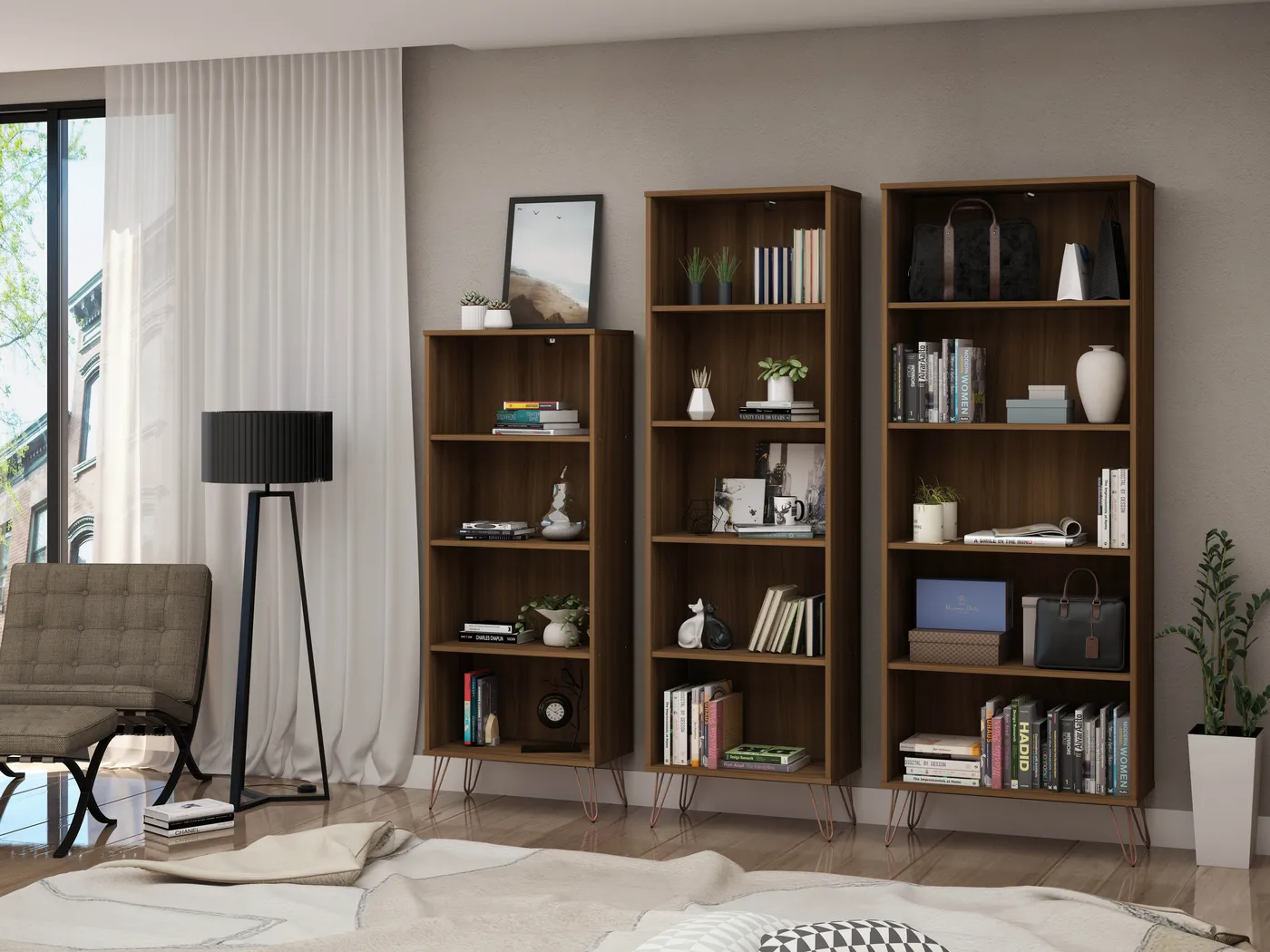 Arzano Brown 3 Pc Bookcase - Thumbnail - Image 10