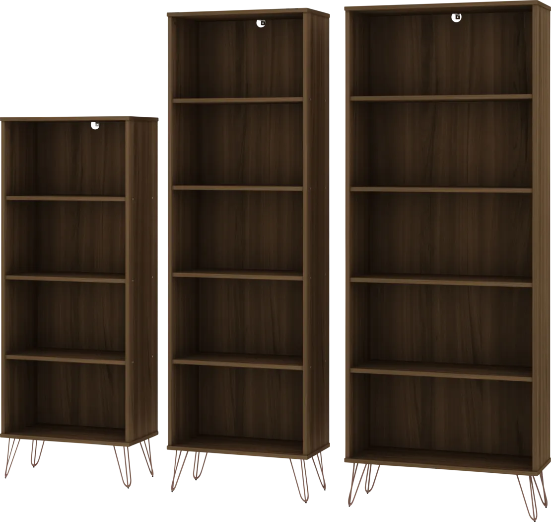 Arzano Brown 3 Pc Bookcase - Thumbnail - Image 1