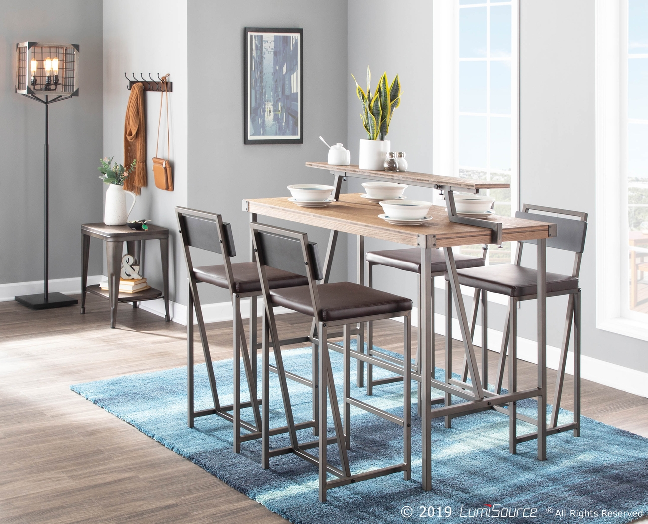 Asaff Antique Brown Standing Desk - Thumbnail - Image 7