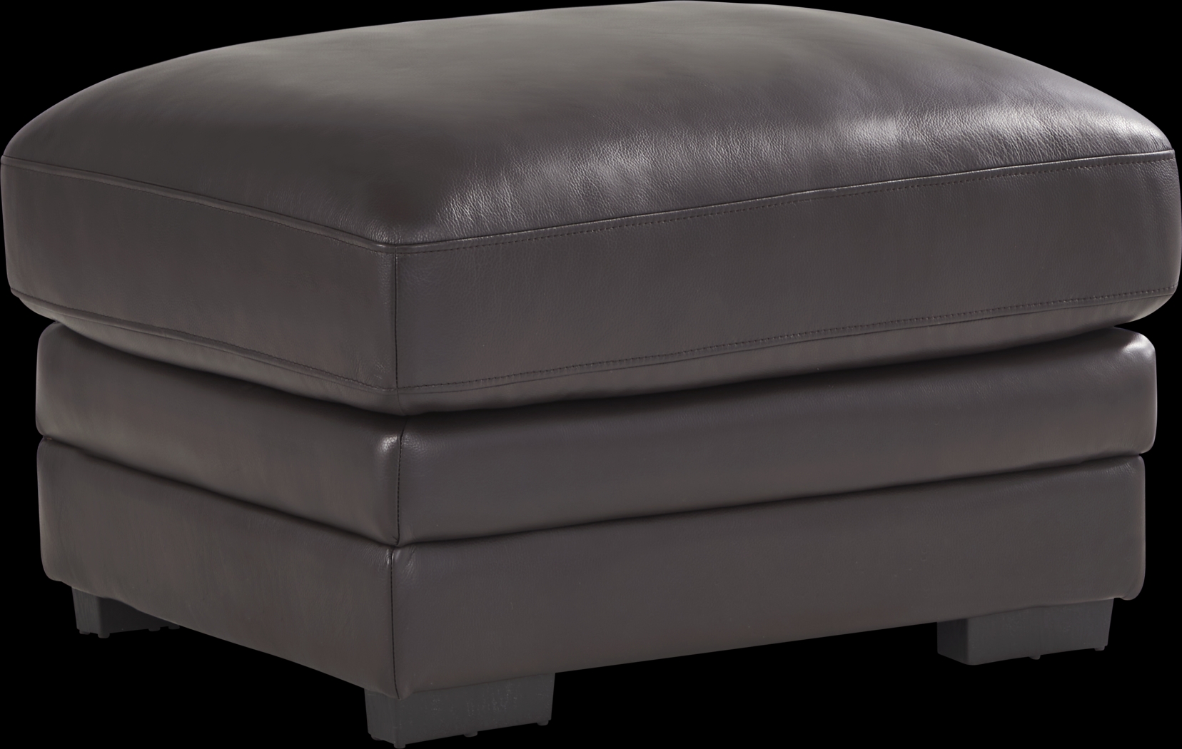 Ashbury Place Brown Leather Ottoman - Thumbnail - Image 2