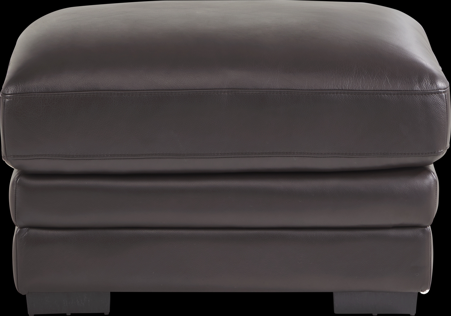 Ashbury Place Brown Leather Ottoman - Thumbnail - Image 1