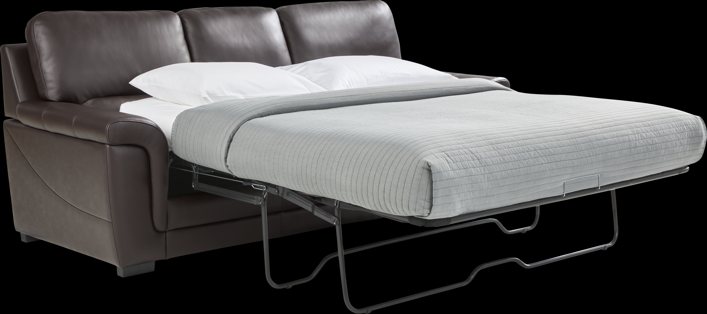 Ashbury Place Brown Leather 7 Pc Living Room with Gel Foam Sleeper Sofa - Thumbnail - Image 3