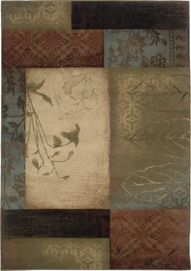 Ashby 5'3 x 7'6 Brown Multi Rug - Thumbnail - Image 1