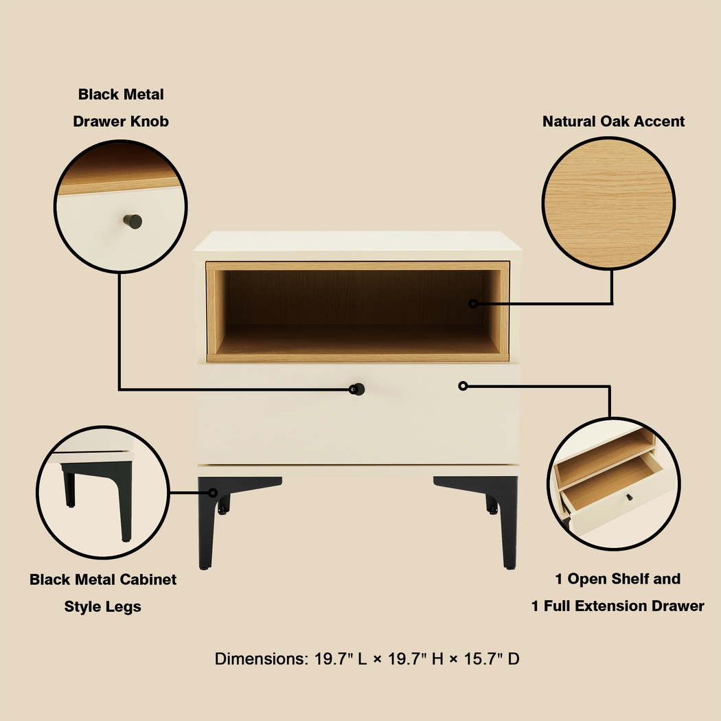 Ashcraft Cream Nightstand - Thumbnail - Image 5