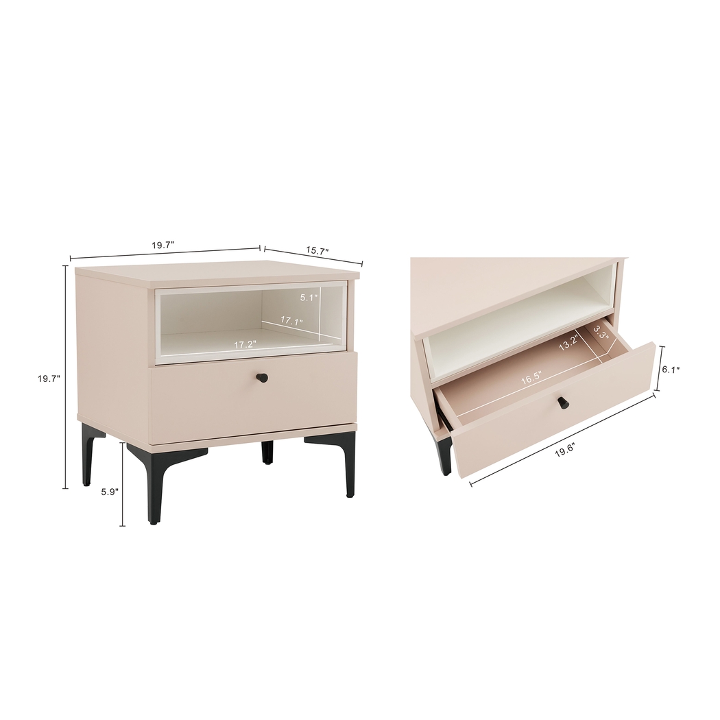 Ashcraft Pink Nightstand - Thumbnail - Image 4