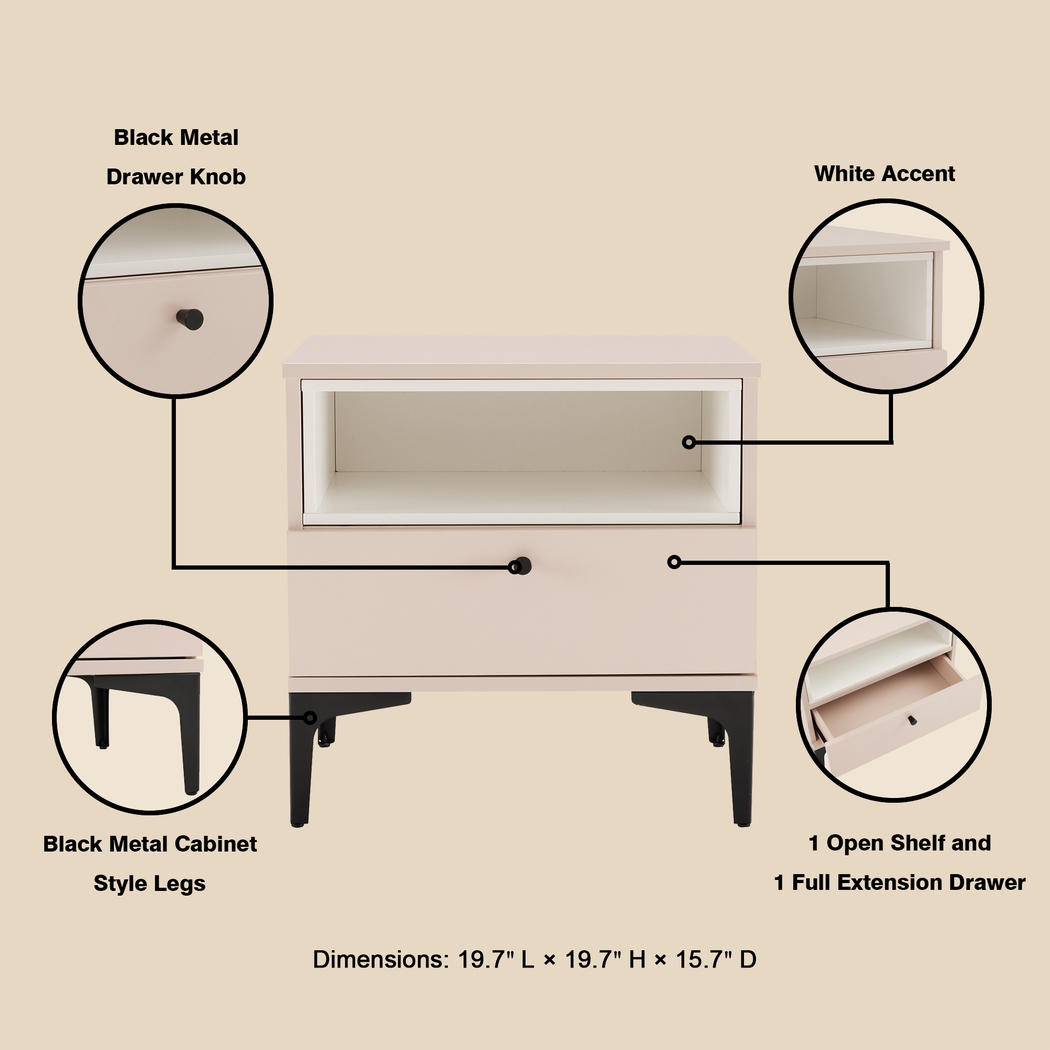 Ashcraft Pink Nightstand - Thumbnail - Image 5