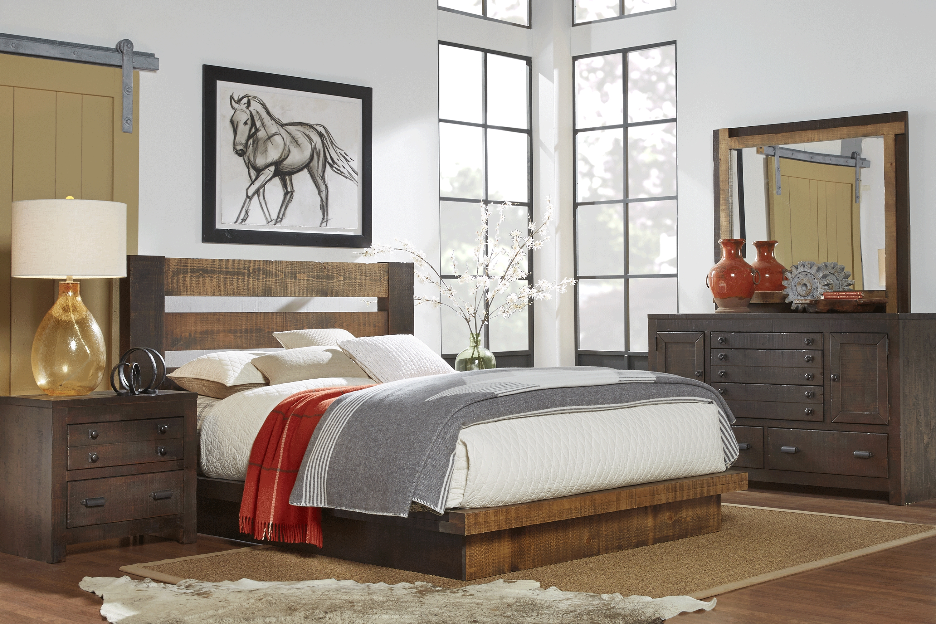 Asher Coffee Brown 7 Pc Queen Bedroom - Thumbnail - Image 1