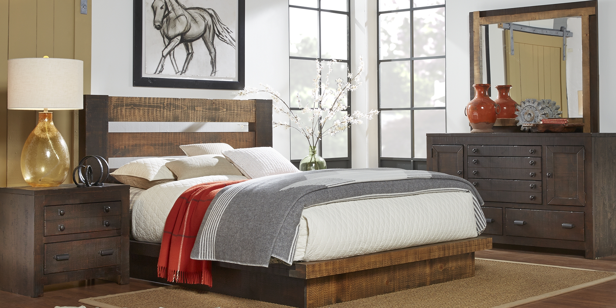 Asher Coffee Brown 7 Pc Queen Bedroom - Thumbnail - Image 1