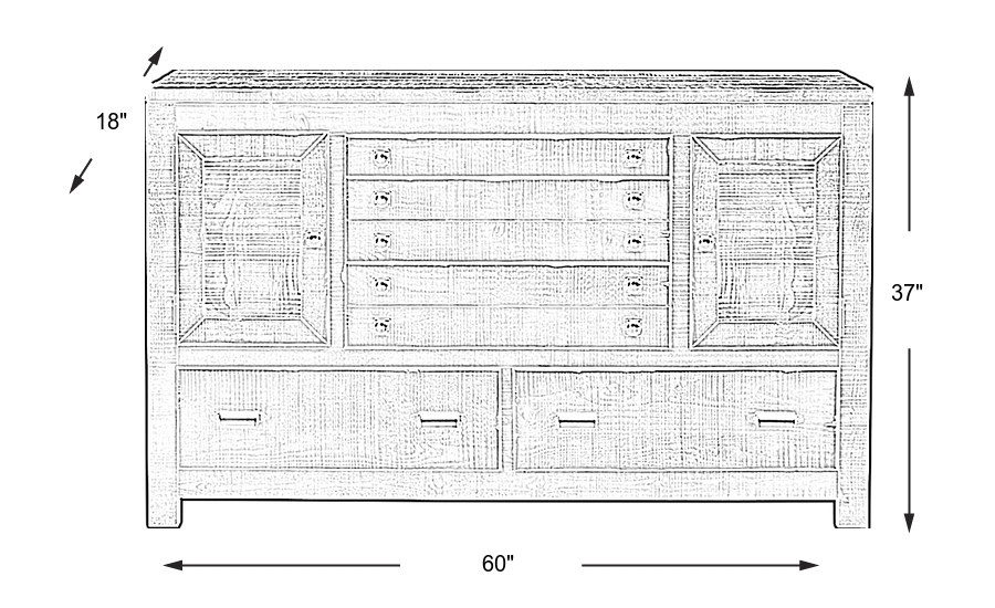 Dimension Image. Please refer to the Dimension Tab on this page for dimension details.