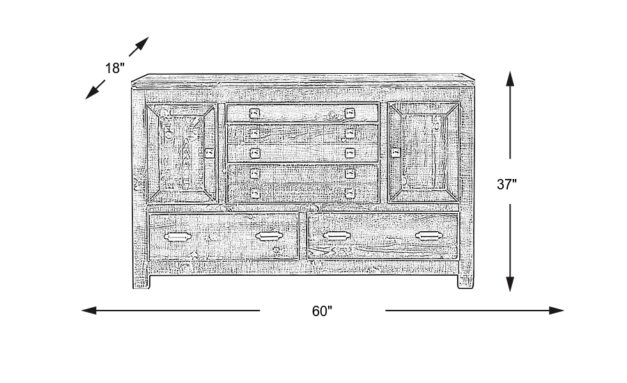 Dimension Image. Please refer to the Dimension Tab on this page for dimension details.