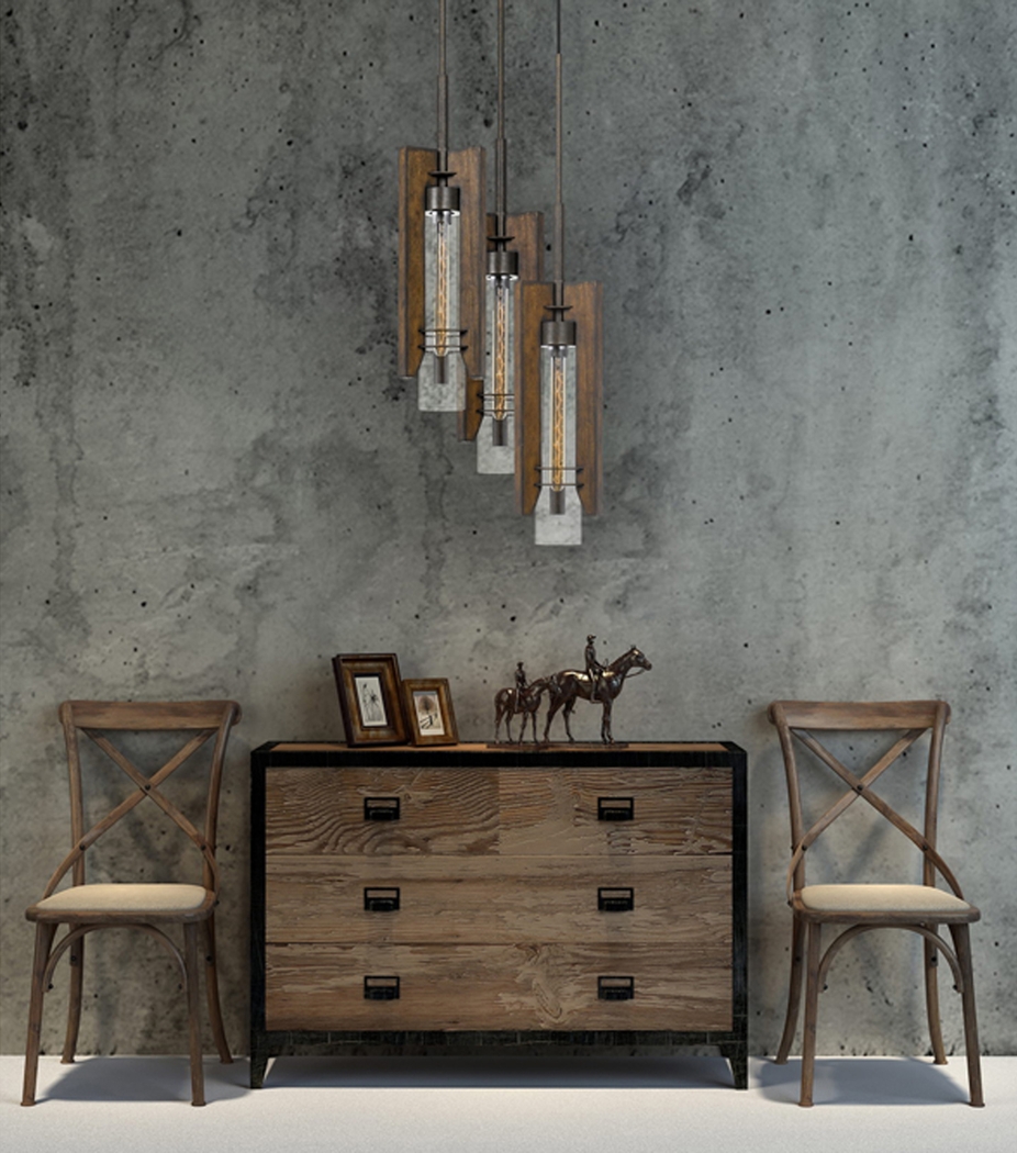 Ashlar Brown 3 Light Chandelier - Thumbnail - Image 2