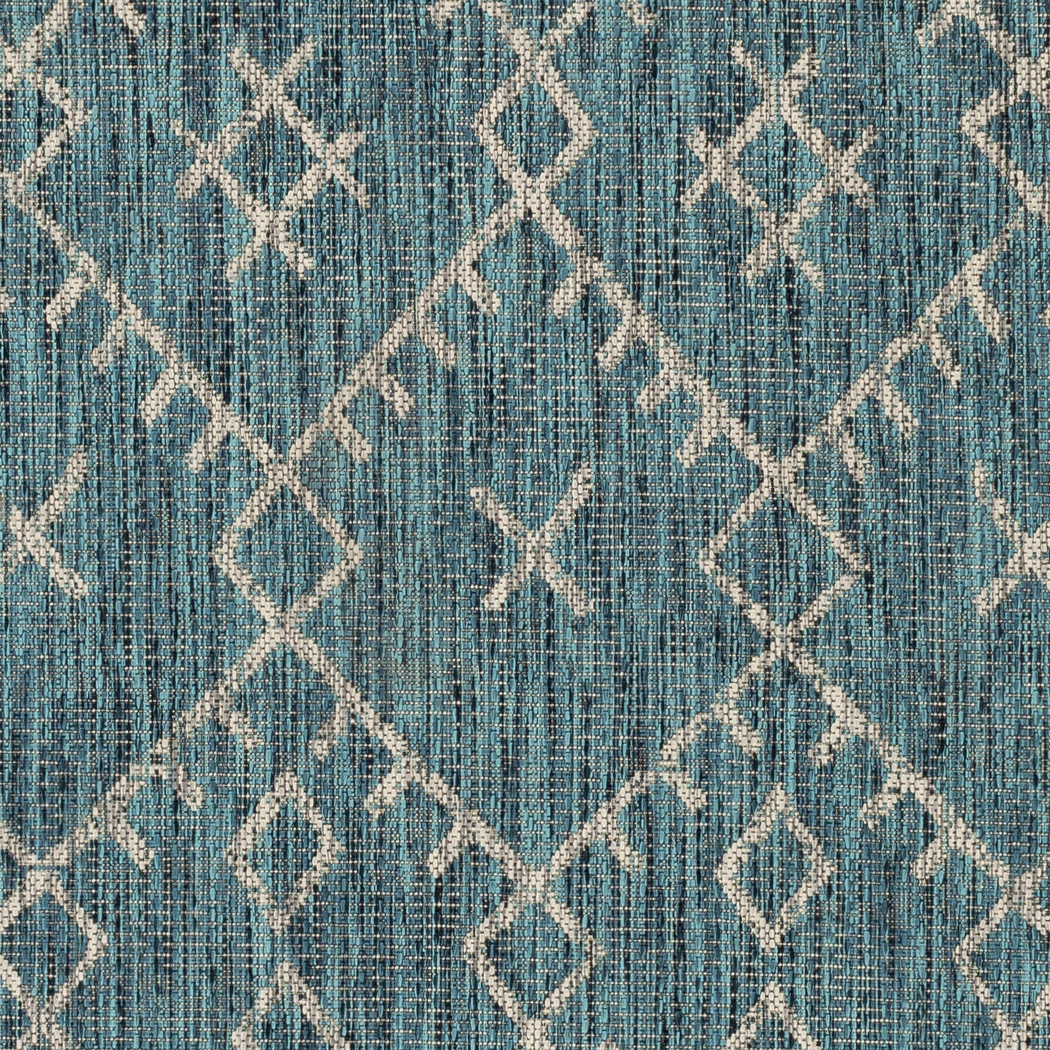 Ashlyn Teal 7'10 x 10'3 Indoor Outdoor Rug - Thumbnail - Image 4