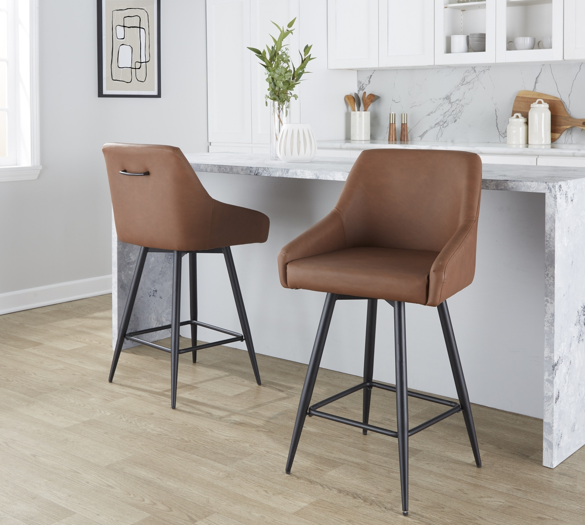 Ashlynd I Camel Swivel Counter Height Stool, Set of 2 - Thumbnail - Image 2