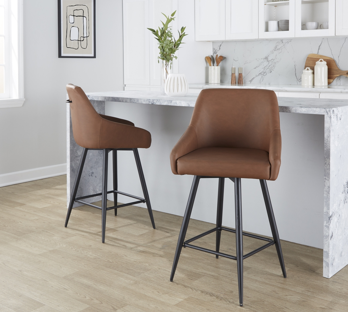 Ashlynd I Camel Swivel Counter Height Stool, Set of 2 - Thumbnail - Image 3