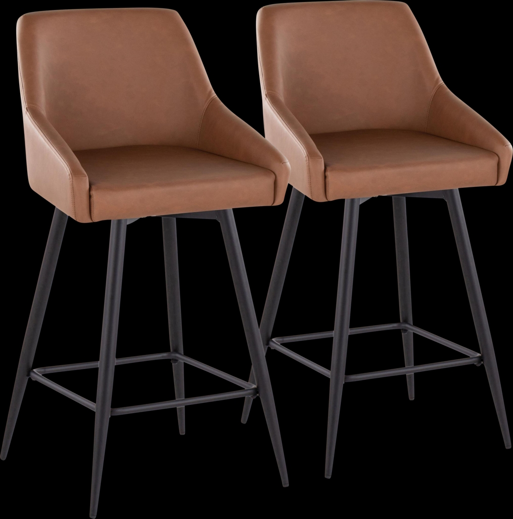 Ashlynd I Camel Swivel Counter Height Stool, Set of 2 - Thumbnail - Image 1