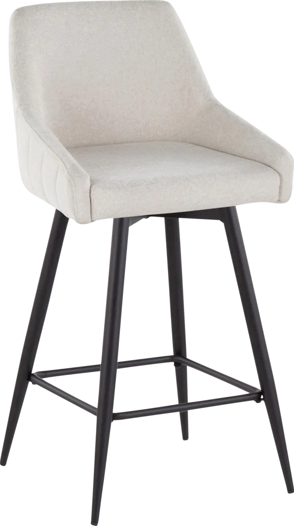 Ashlynd I Cream Swivel Counter Height Stool, Set of 2 - Thumbnail - Image 4