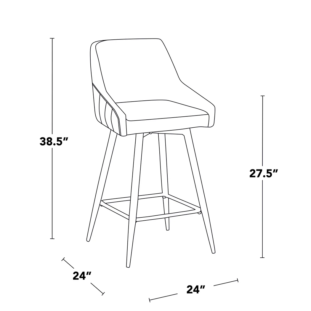 Ashlynd I Cream Swivel Counter Height Stool, Set of 2 - Thumbnail - Image 10