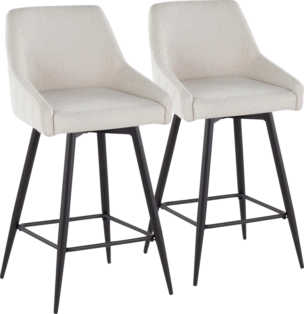 Ashlynd I Cream Swivel Counter Height Stool, Set of 2 - Thumbnail - Image 1