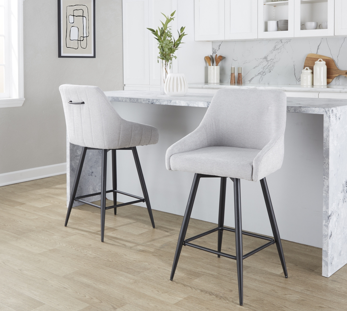 Ashlynd I Gray Swivel Counter Height Stool, Set of 2 - Thumbnail - Image 2