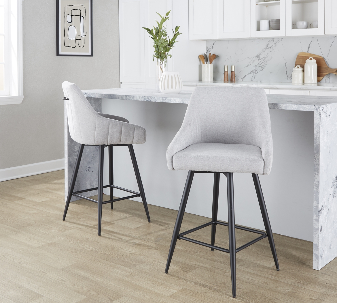 Ashlynd I Gray Swivel Counter Height Stool, Set of 2 - Thumbnail - Image 3
