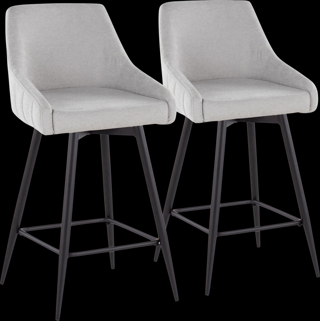 Ashlynd I Gray Swivel Counter Height Stool, Set of 2 - Thumbnail - Image 1