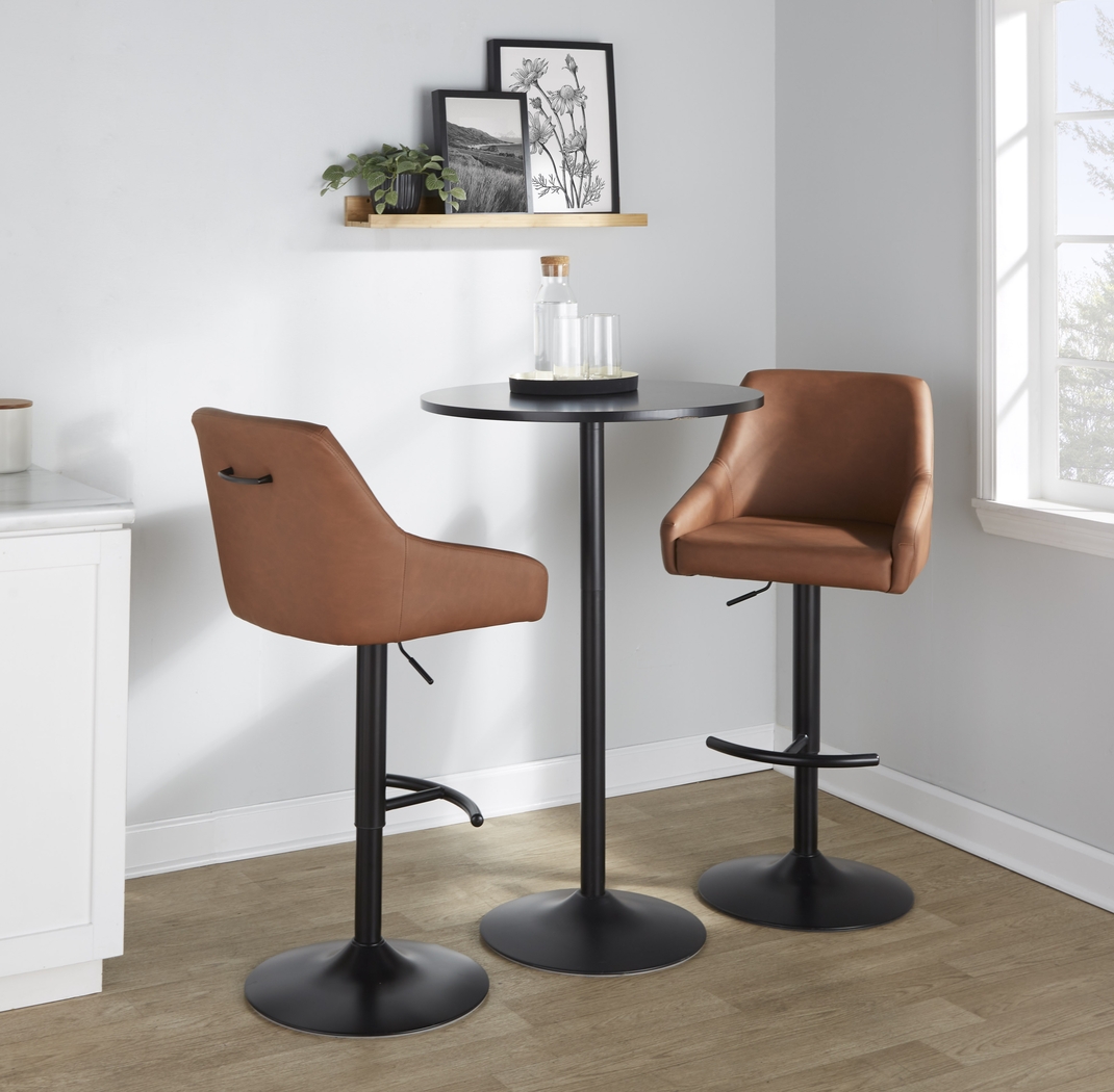 Ashlynd II Camel Adjustable Swivel Barstool, Set of 2 - Thumbnail - Image 2