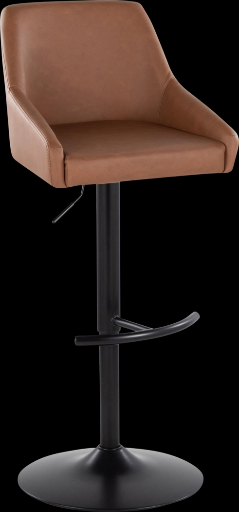 Ashlynd II Camel Adjustable Swivel Barstool, Set of 2 - Thumbnail - Image 4