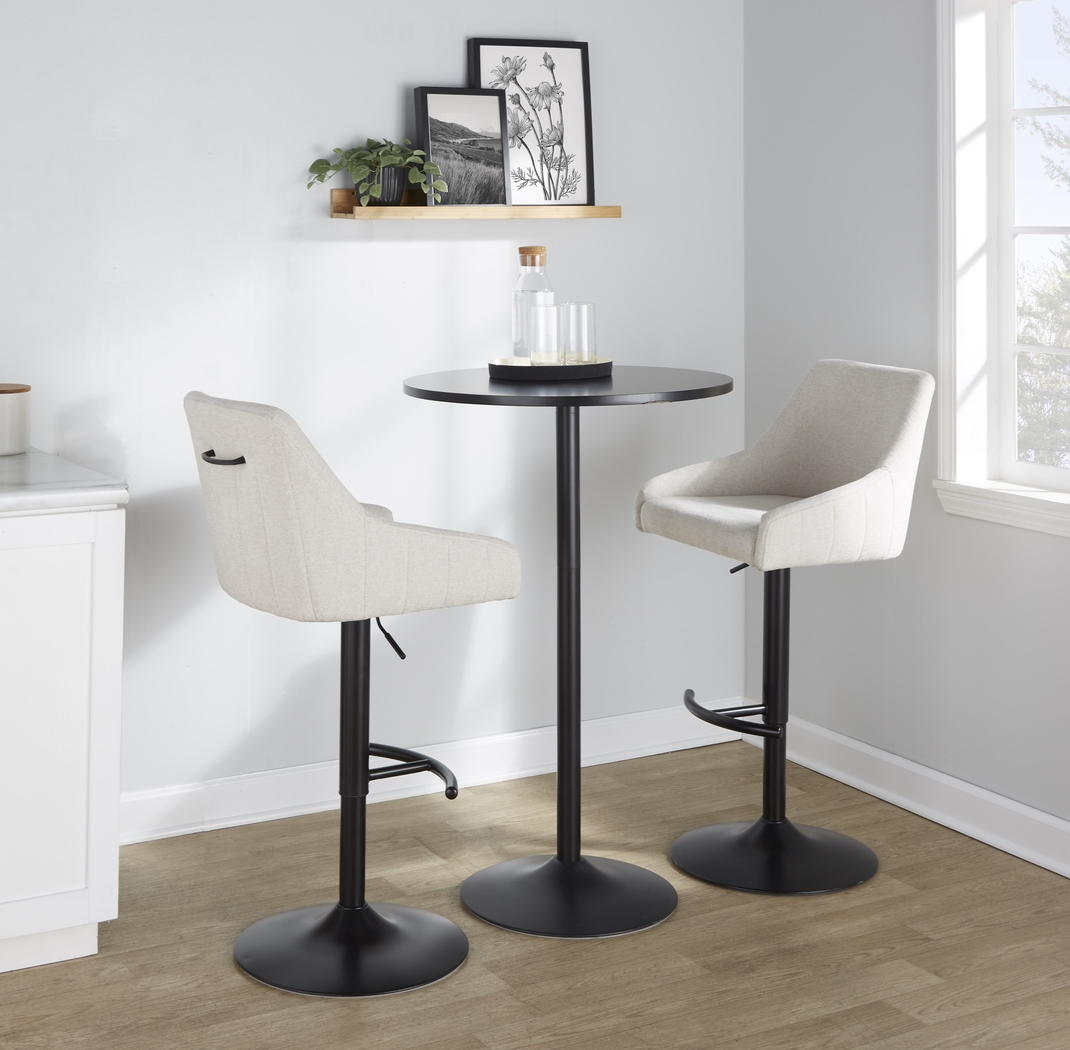 Ashlynd II Cream Adjustable Swivel Barstool, Set of 2 - Thumbnail - Image 2