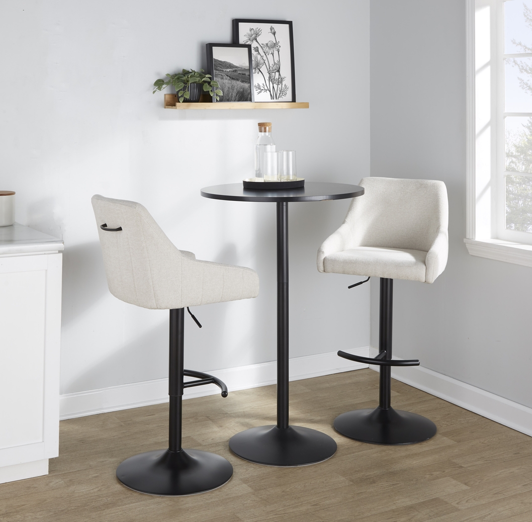 Ashlynd II Cream Adjustable Swivel Barstool, Set of 2 - Thumbnail - Image 3