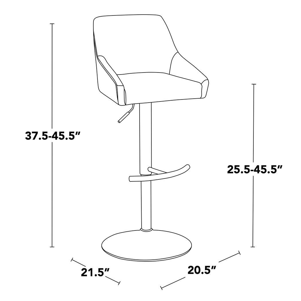 Ashlynd II Cream Adjustable Swivel Barstool, Set of 2 - Thumbnail - Image 10