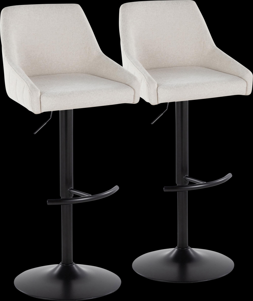 Ashlynd II Cream Adjustable Swivel Barstool, Set of 2 - Thumbnail - Image 1