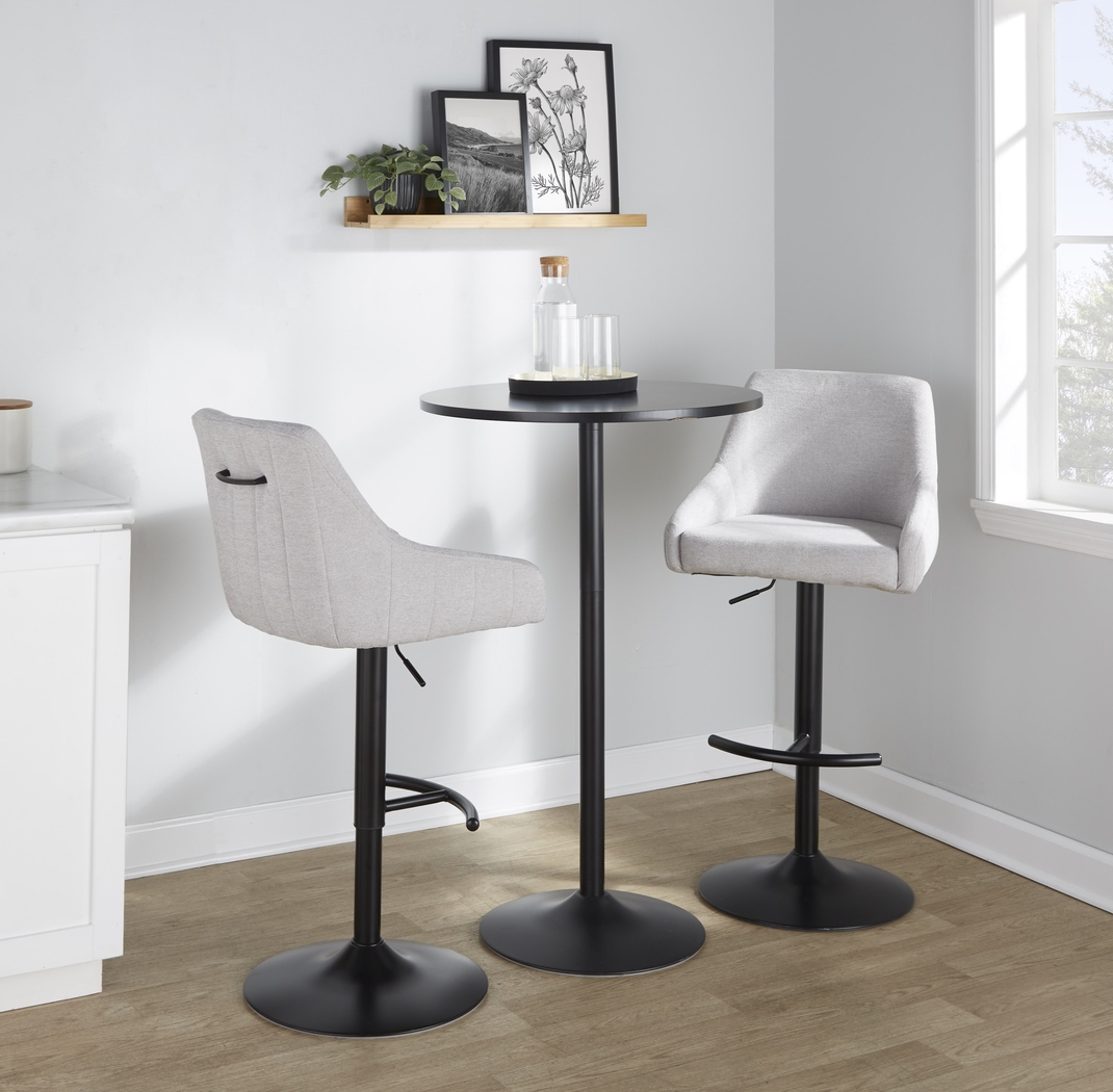 Ashlynd II Gray Adjustable Swivel Barstool, Set of 2 - Thumbnail - Image 2