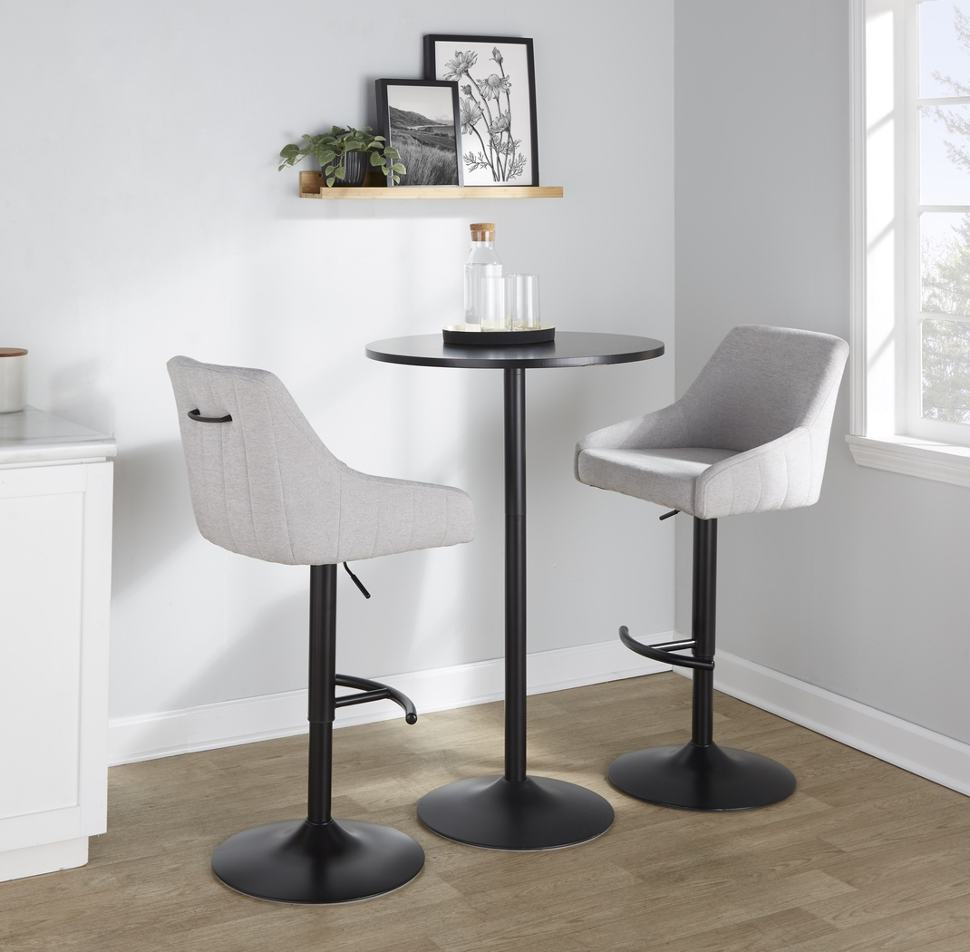Ashlynd II Gray Adjustable Swivel Barstool, Set of 2 - Thumbnail - Image 3