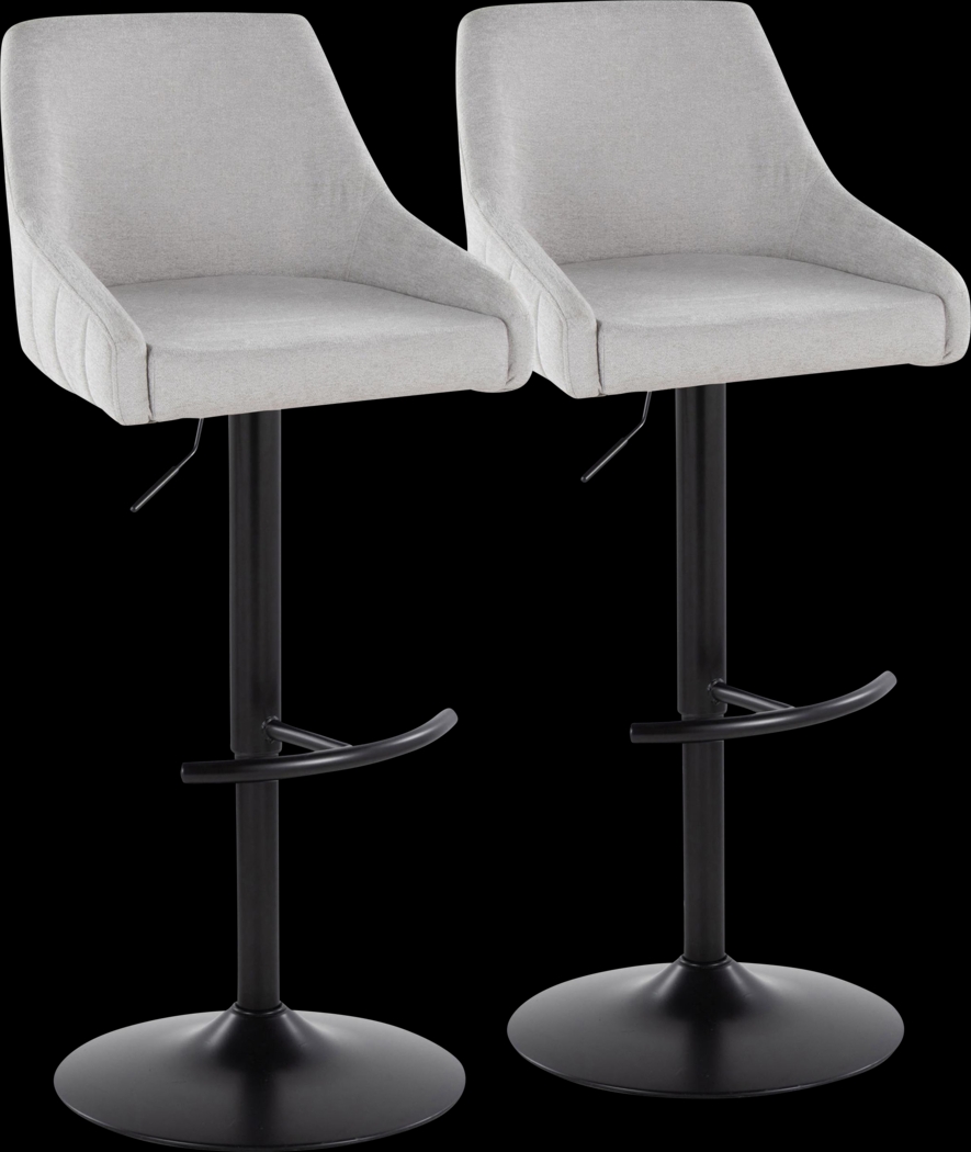 Ashlynd II Gray Adjustable Swivel Barstool, Set of 2 - Thumbnail - Image 1
